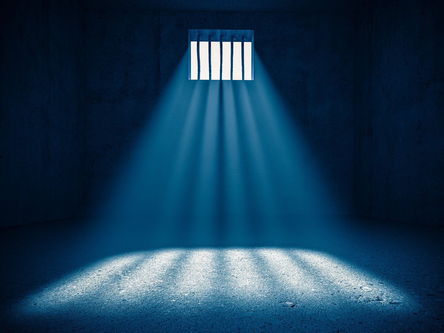 Light from a Barred Window in Prison